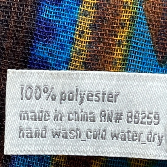 Vibrant Oversized Scarf Wrap Shawl Sarong Cover-Up Blue and Brown - Picture 6 of 7